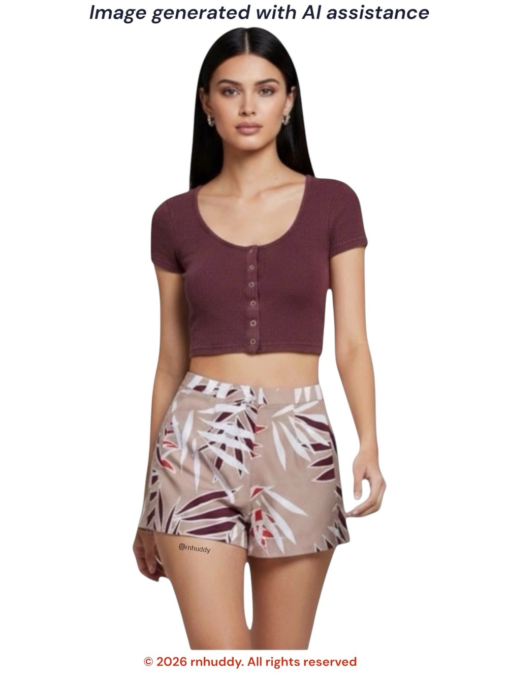 Finders Keepers M high waisted leaf print shorts